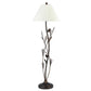 60" Rust Metal Floor Lamp With Brown Fabric Empire Shade
