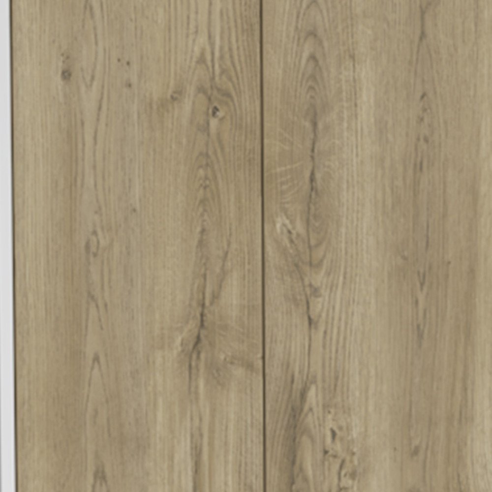 Set of Two Oak and White Wood Kitchen Island And Pantry Cabinet