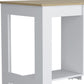 Set of Two Oak and White Wood Kitchen Island And Pantry Cabinet