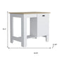 Set of Two Oak and White Wood Kitchen Island And Pantry Cabinet