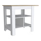 41" Natural and White Wood Kitchen Island Set With Storage
