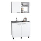 24" X 39" White Stainless Steel and Wood Utility Cabinet With Sink