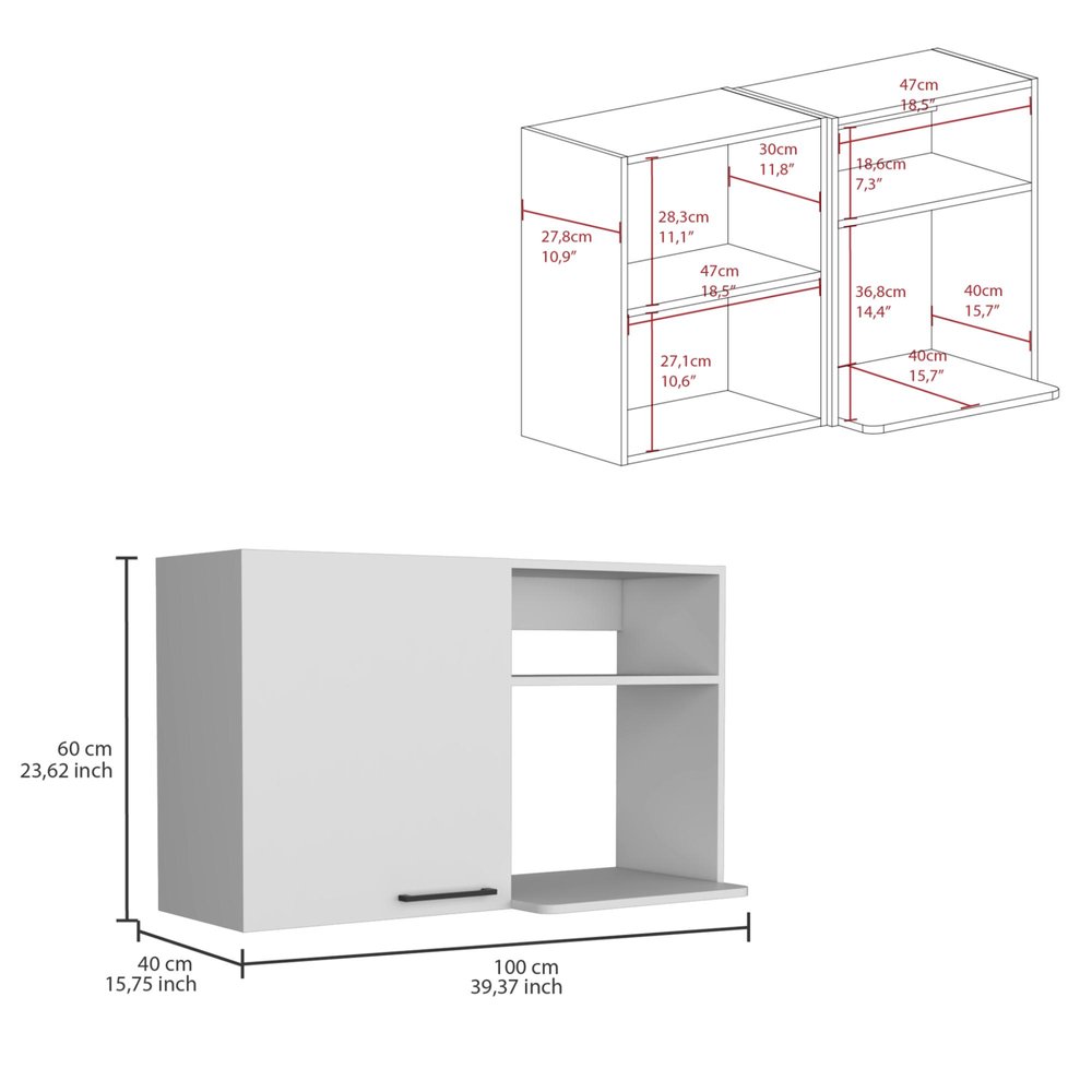 24" X 39" White Stainless Steel and Wood Utility Cabinet With Sink