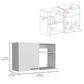 24" X 39" White Stainless Steel and Wood Utility Cabinet With Sink