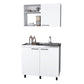 24" X 39" White Stainless Steel and Wood Utility Cabinet With Sink