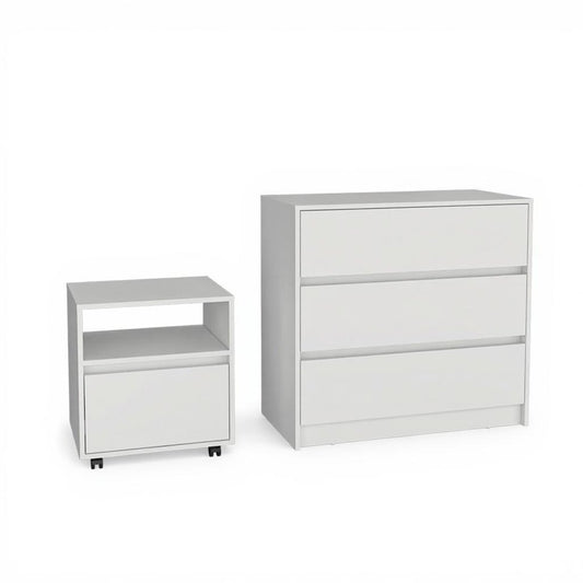 Two Piece White Bedroom Set