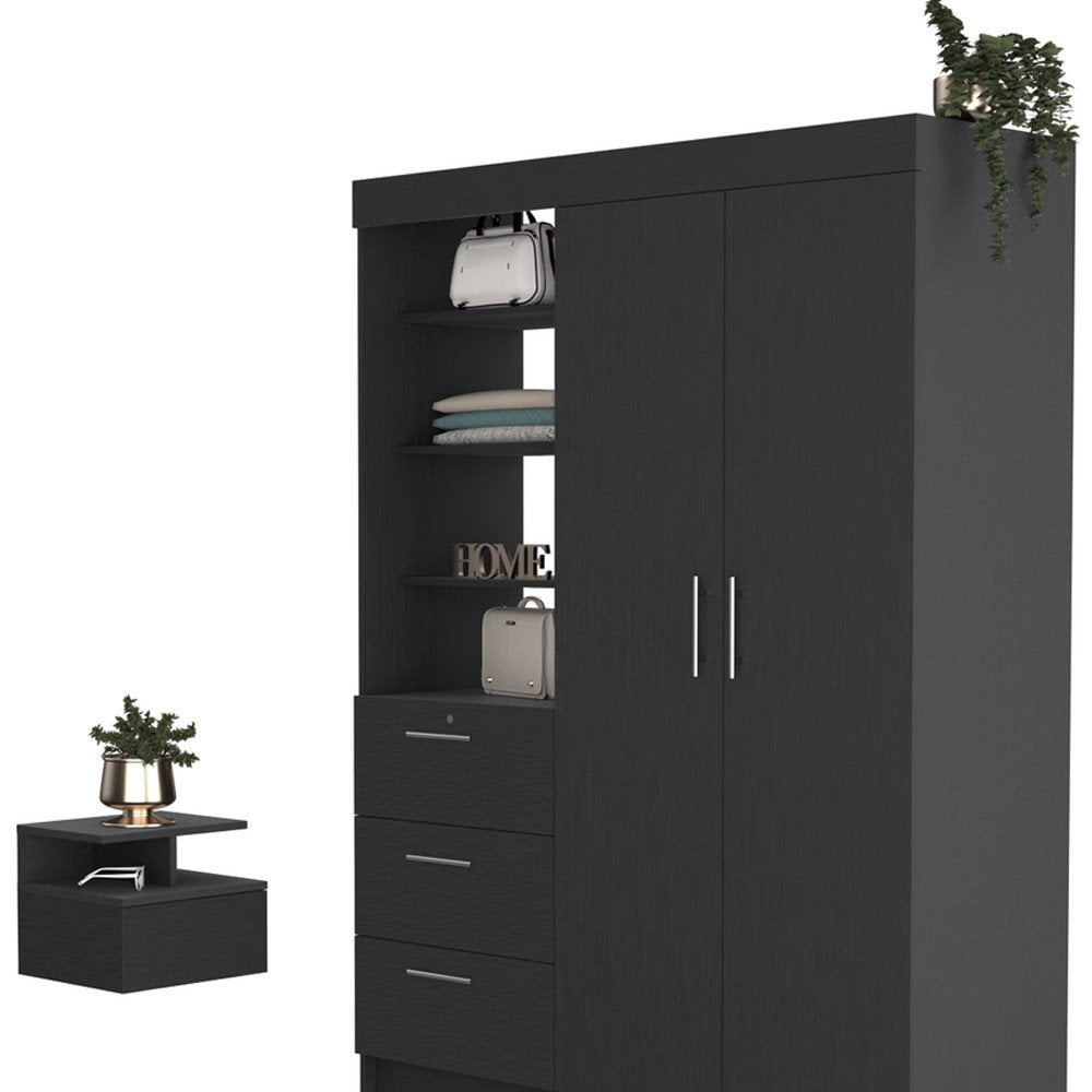 Two Piece Black Bedroom Set