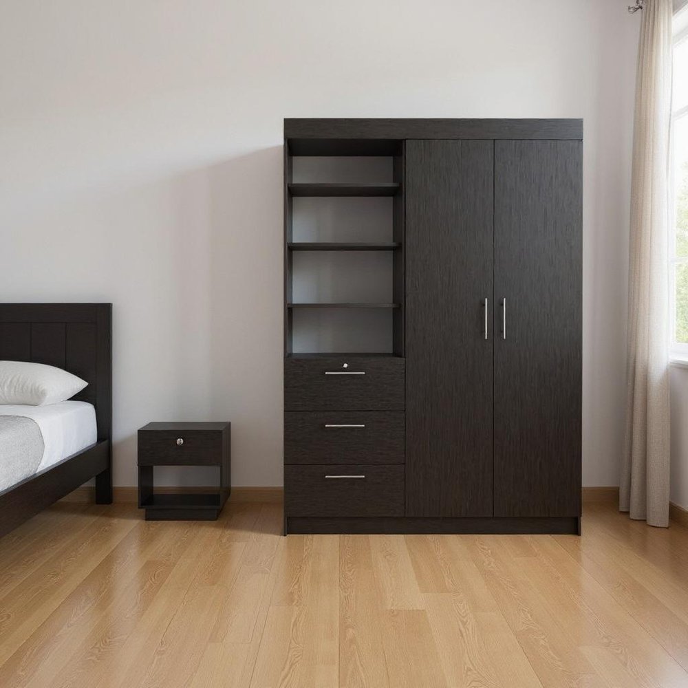 Two Piece Black Bedroom Set