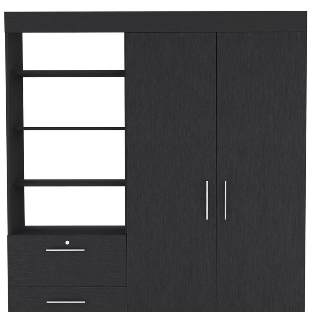 Two Piece Black Bedroom Set