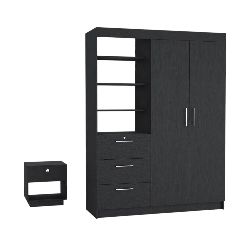 Two Piece Black Bedroom Set