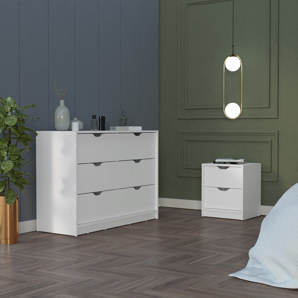 Two Piece White Bedroom Set