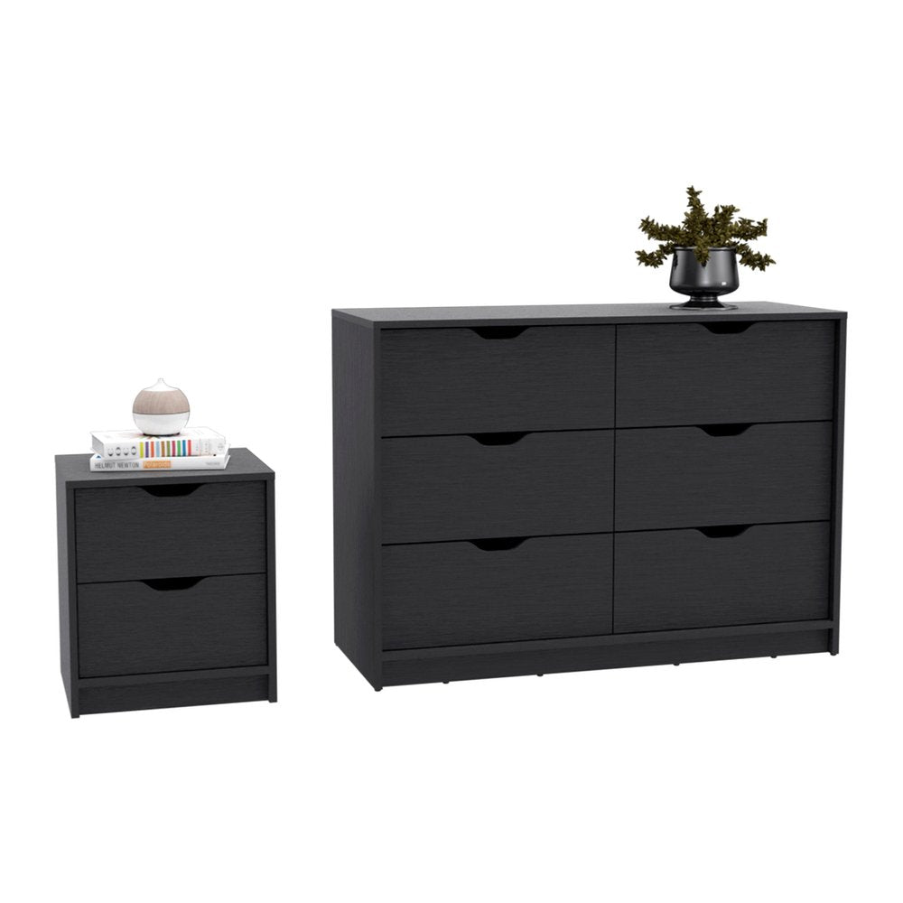Two Piece Black Bedroom Set