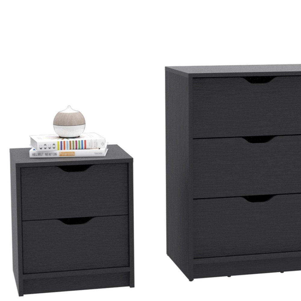 Two Piece Black Bedroom Set