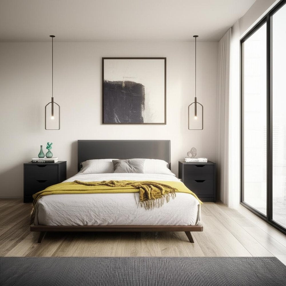 Two Piece Black Bedroom Set