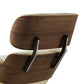 35" Beige and Dark Brown Genuine Leather Tufted Swivel Lounge Chair With Ottoman