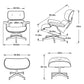 35" Black and Brown Genuine Leather Tufted Swivel Lounge Chair With Ottoman