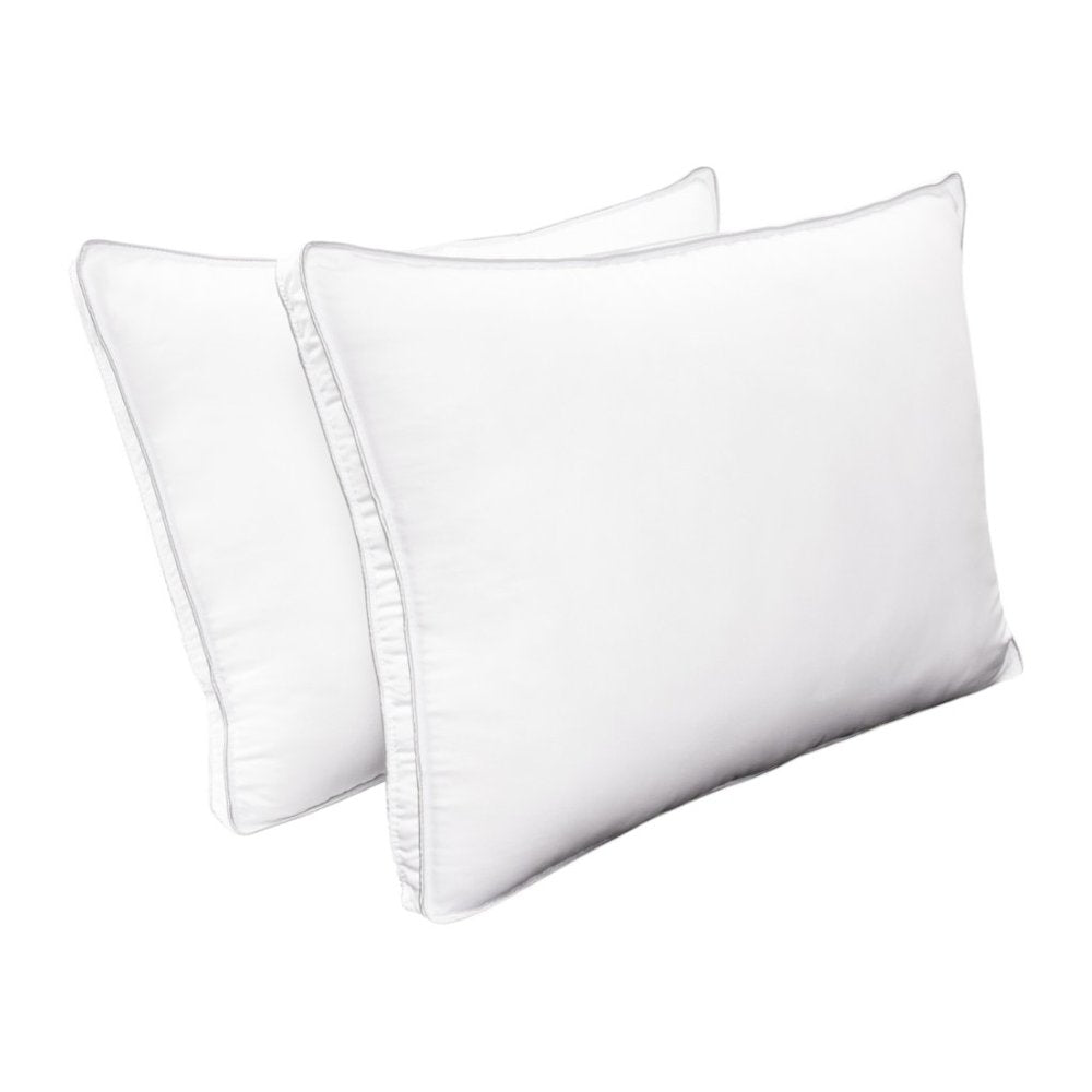 Set of Two Microfiber Down Alternative Medium Hypoallergenic King Size Bed Pillows