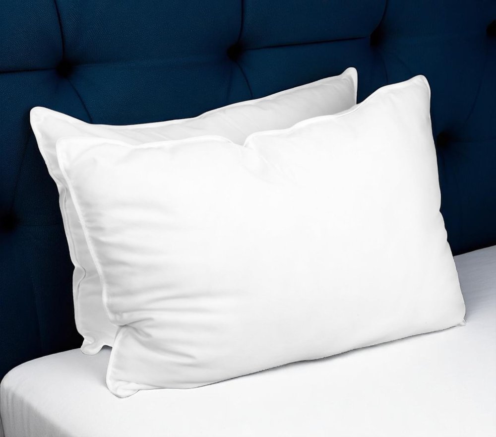 Set of Two Microfiber Down Alternative Medium Hypoallergenic King Size Bed Pillows