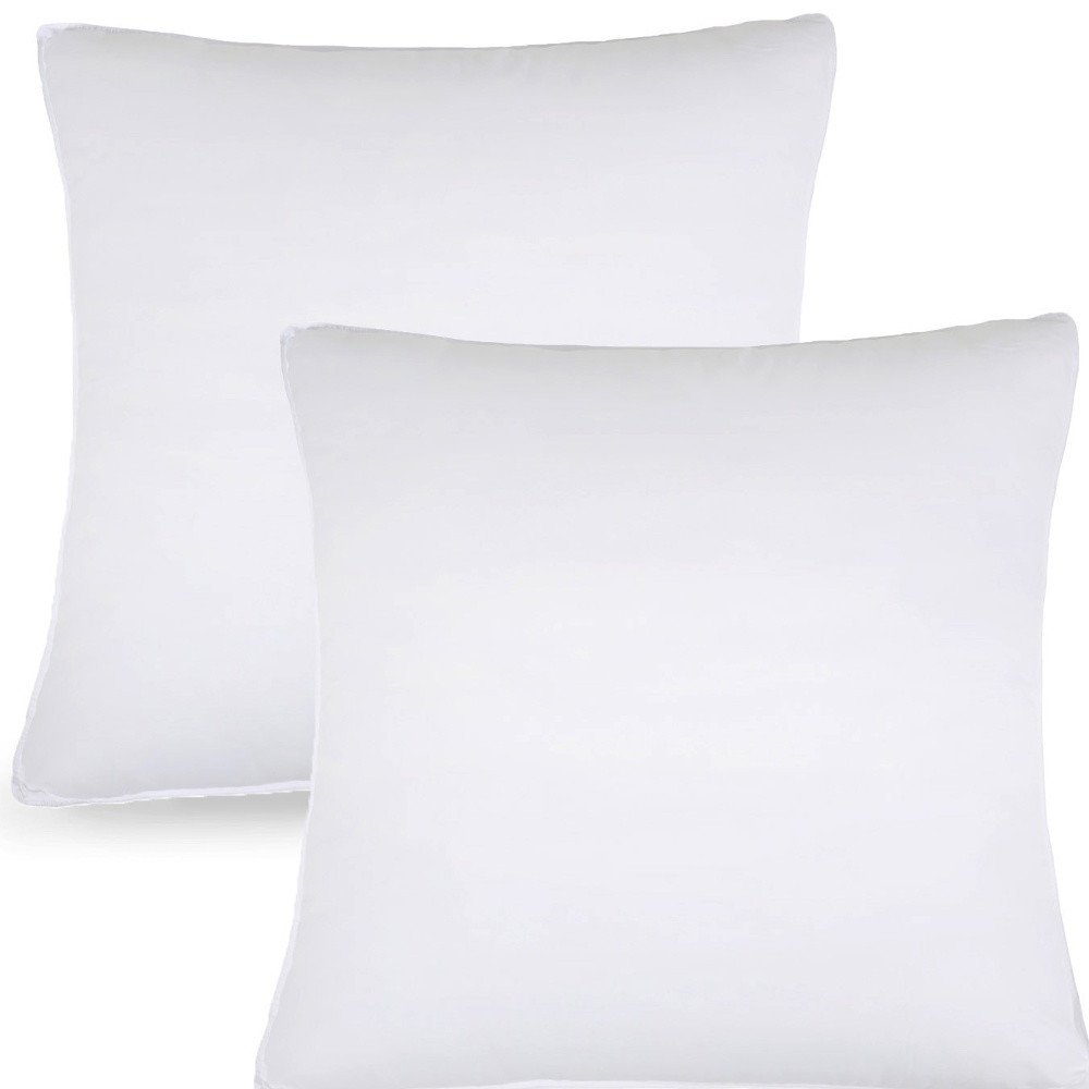 Set of Two Microfiber Down Alternative Medium Hypoallergenic European Size Bed Pillows