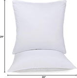 Set of Two Microfiber Down Alternative Medium Hypoallergenic European Size Bed Pillows