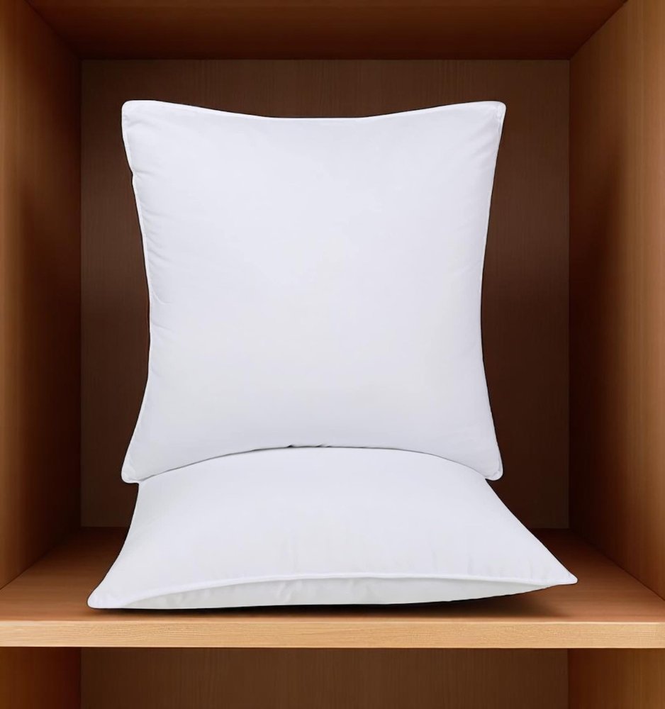 Set of Two Microfiber Down Alternative Medium Hypoallergenic European Size Bed Pillows