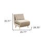 27" Beige and Natural Upholstered Slipper Chair And Toss Pillow