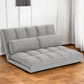 45" Gray Futon Convertible Sleeper Loveseat and Toss Pillows