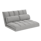 45" Gray Futon Convertible Sleeper Loveseat and Toss Pillows