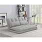 45" Gray Futon Convertible Sleeper Loveseat and Toss Pillows