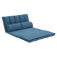 45" Blue Futon Convertible Sleeper Loveseat and Toss Pillows
