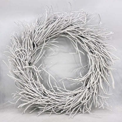 28" White Willow Dried Wreath