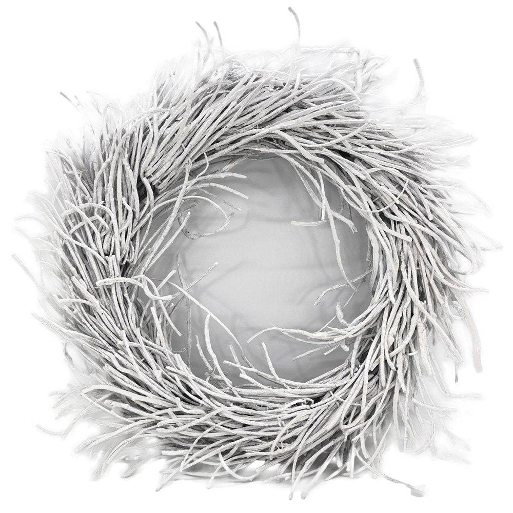 28" White Willow Dried Wreath