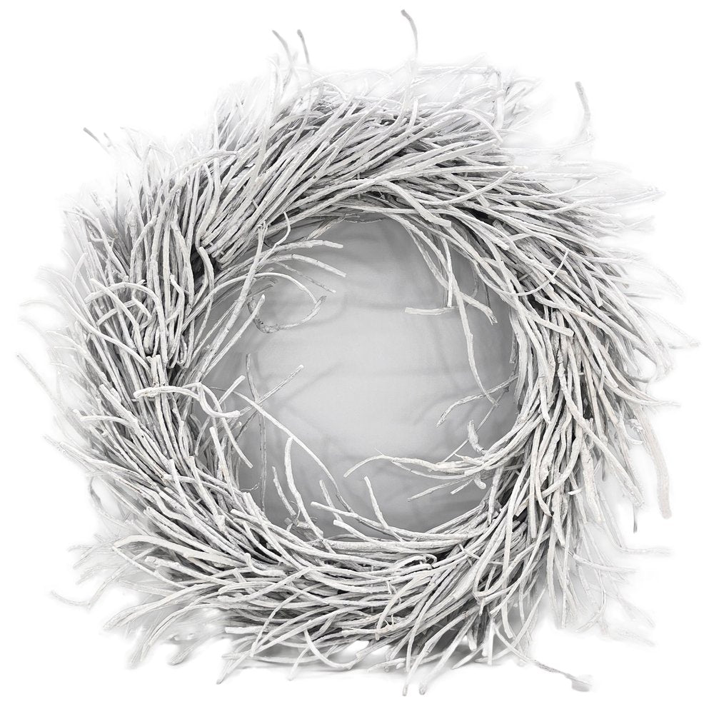 28" White Willow Dried Wreath