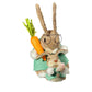 11" Baby Blue Brown And Orange Straw Rabbit Easter Easter Bunny Figurine