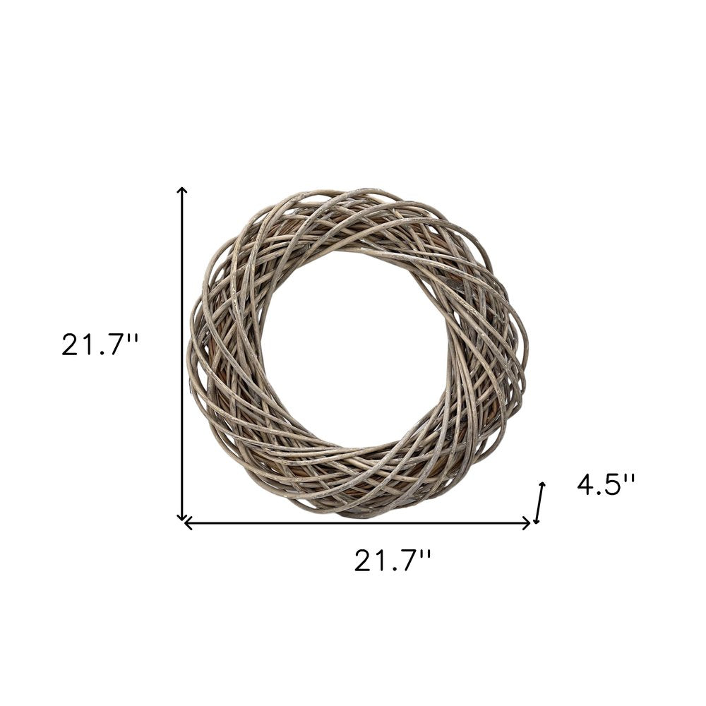 22" Natural Gray Willow Dried Wreath