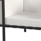 33" Black Metal Outdoor Arm Chair with Off White Cushion