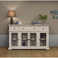 74" Ivory Solid and Manufactured Wood Distressed Credenza