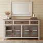 67" Brown Solid and Manufactured Wood Distressed Credenza