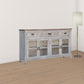 67" White Solid and Manufactured Wood Distressed Credenza