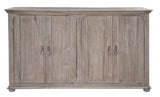 72" Sand Solid and Manufactured Wood Distressed Credenza