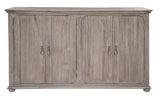 72" Sand Solid and Manufactured Wood Distressed Credenza