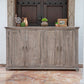 72" Sand Solid and Manufactured Wood Distressed Credenza