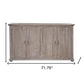 72" Sand Solid and Manufactured Wood Distressed Credenza