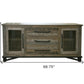 69" Brown Solid and Manufactured Wood Distressed Buffet Table