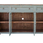 70" Green Solid and Manufactured Wood Distressed Credenza