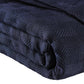 Queen Navy Blue Geometric Cotton Basketweave Blanket