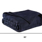 Queen Navy Blue Geometric Cotton Basketweave Blanket