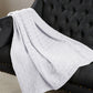 Queen White Cotton Basketweave Geometric Blanket