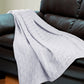 Queen White Cotton Basketweave Geometric Blanket