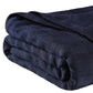 King Navy Blue Cotton Basketweave Geometric Blanket